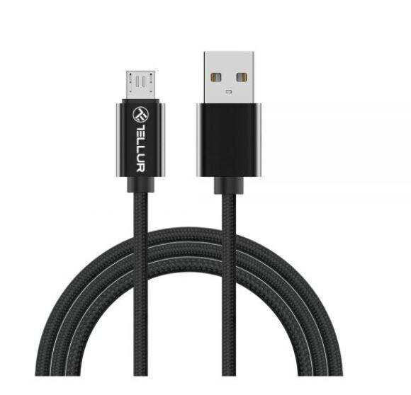 Tellur Data cable, USB to Micro USB, Nylon Braided, 1m - Black cena un informācija | Savienotājkabeļi | 220.lv