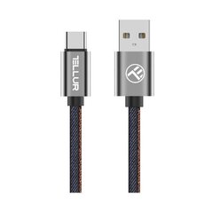 Tellur USB to Type-C Braided Data Cable - Black, 1m цена и информация | Кабели для телефонов | 220.lv