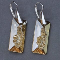 Серебряные серьги "Растущий Кристалл II (Golden Shadow)" с кристаллами Swarovski™ цена и информация | Серьги | 220.lv