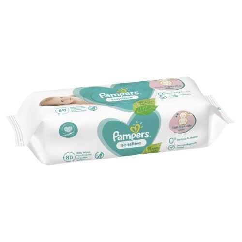 Salvetes PAMPERS Sensitive, 4x80 gab. цена и информация | Mitrās salvetes, vienreizlietojamie paladziņi | 220.lv