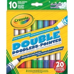 Фломастеры двусторонние Crayola 10 шт цена и информация | Принадлежности для рисования, лепки | 220.lv