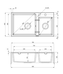 Deante granīta virtuves izlietne Deante Piva ZQI 2203, Graphite цена и информация | Раковины на кухню | 220.lv