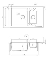 Deante granīta virtuves izlietne Deante Andante ZQN 2513, Graphite цена и информация | Раковины на кухню | 220.lv