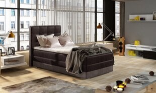 Кровать NORE ASTER, 90x200 см, светло-коричневая/темно-коричневая эко кожа цена и информация | Кровати | 220.lv