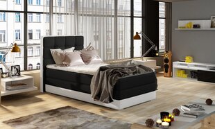Кровать NORE ASTER, 90x200 см, черная/белая цена и информация | Кровати | 220.lv