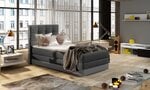 Кровать NORE ASTER, 90x200 см, темно-серая/серая