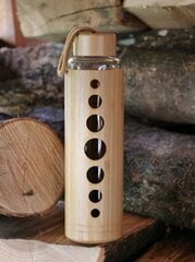 Стеклянная бутылка для воды с бамбуковым покрытием, 550 мл цена и информация | Бутылки для воды | 220.lv