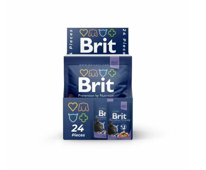 Brit Premium konservi kaķiem maisiņā Cod Fish 100g x 24gab. цена и информация | Консервы для котов | 220.lv