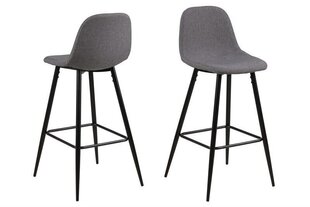 Комплект из 2 - х барных стульев Wilma, светло - серый / черный цена и информация | Стулья для кухни и столовой | 220.lv