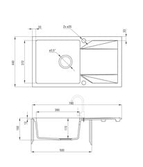 Deante гранитная кухонная раковина Deante Evora ZQJ G113, Graphite цена и информация | Раковины на кухню | 220.lv