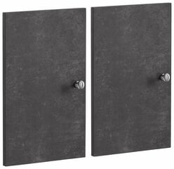 2-u durvju komplekts plauktiem Notio Living Versaille, tumši pelēks cena un informācija | Plaukti | 220.lv
