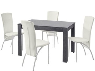 Комплект мебели для столовой Notio Living Lori 120/Nevada, белый/темно-серый цена и информация | Комплекты мебели для столовой | 220.lv