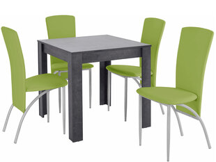 Комплект мебели для столовой Notio Living Lori 80/Nevada, темно-серый/зеленый цена и информация | Комплекты мебели для столовой | 220.lv
