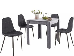 Комплект мебели для столовой Notio Living Lori 80/Lamar, серый/черный цена и информация | Комплекты мебели для столовой | 220.lv