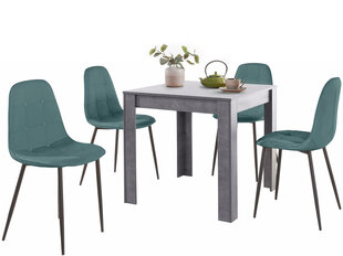 Комплект мебели для столовой Notio Living Lori 80/Lamar, серый/синий цена и информация | Комплекты мебели для столовой | 220.lv