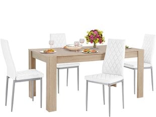 Комплект мебели для столовой Notio Living Lori 160/Barak, цвета дуба/белый цена и информация | Комплекты мебели для столовой | 220.lv