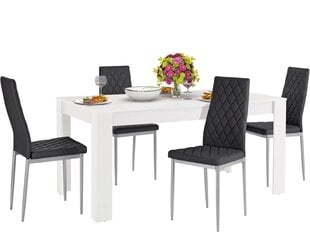 Комплект мебели для столовой Notio Living Lori 160/Barak, белый/черный цена и информация | Комплекты мебели для столовой | 220.lv