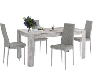 Комплект мебели для столовой Notio Living Lori 160/Barak, светло-серый/серый цена и информация | Комплекты мебели для столовой | 220.lv