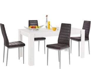 Комплект мебели для столовой Notio Living Lori 160/Kota, белый/темно-коричневый цена и информация | Комплекты мебели для столовой | 220.lv