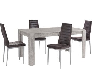 Комплект мебели для столовой Notio Living Lori 160/Kota, серый/темно-коричневый цена и информация | Комплекты мебели для столовой | 220.lv