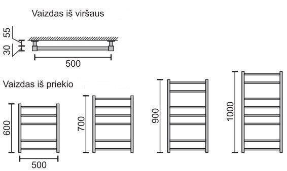 Dvieļu žāvētājs Rosela Rondo, 500x900 mm cena un informācija | Dvieļu žāvētāji | 220.lv