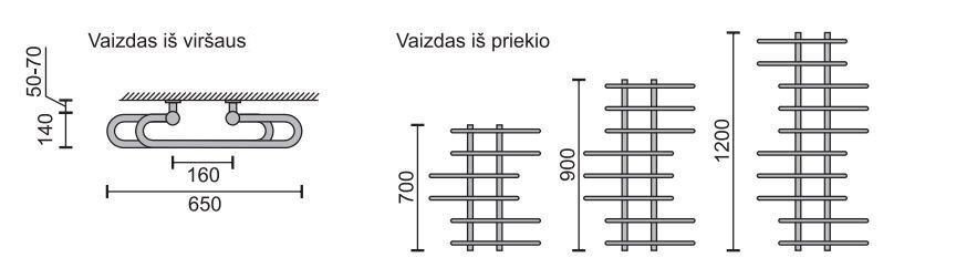 Dvieļu žāvētājs Rosela Akord, Pulēts tērauds, 650x900 mm, 420W cena un informācija | Dvieļu žāvētāji | 220.lv