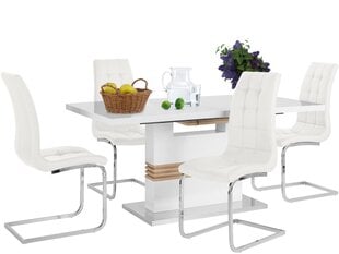Комплект мебели для столовой Notio Living Pavlos 160 / Lola, белый цена и информация | Комплекты мебели для столовой | 220.lv