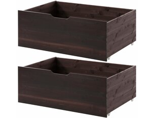 Комплект из 2-х ящиков Notio Living Barney, темно - коричневый цена и информация | Выдвижные ящики, ящики для постельного белья | 220.lv