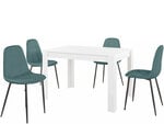 Комплект мебели для столовой Notio Living Lori 120/Lamar, белый/синий