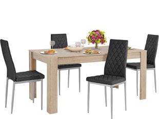 Комплект мебели для столовой Notio Living Lori 160/Barak, цвета дуба/черный цена и информация | Комплекты мебели для столовой | 220.lv