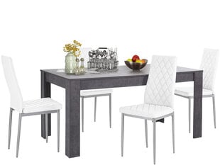 Комплект мебели для столовой Notio Living Lori 160/Barak, белый/темно-серый цена и информация | Комплекты мебели для столовой | 220.lv