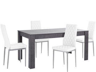 Комплект мебели для столовой Notio Living Lori 160/Barak, белый/темно-серый цена и информация | Комплекты мебели для столовой | 220.lv