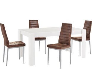 Комплект мебели для столовой Notio Living Lori 160/Kota, белый/коричневый цена и информация | Комплекты мебели для столовой | 220.lv