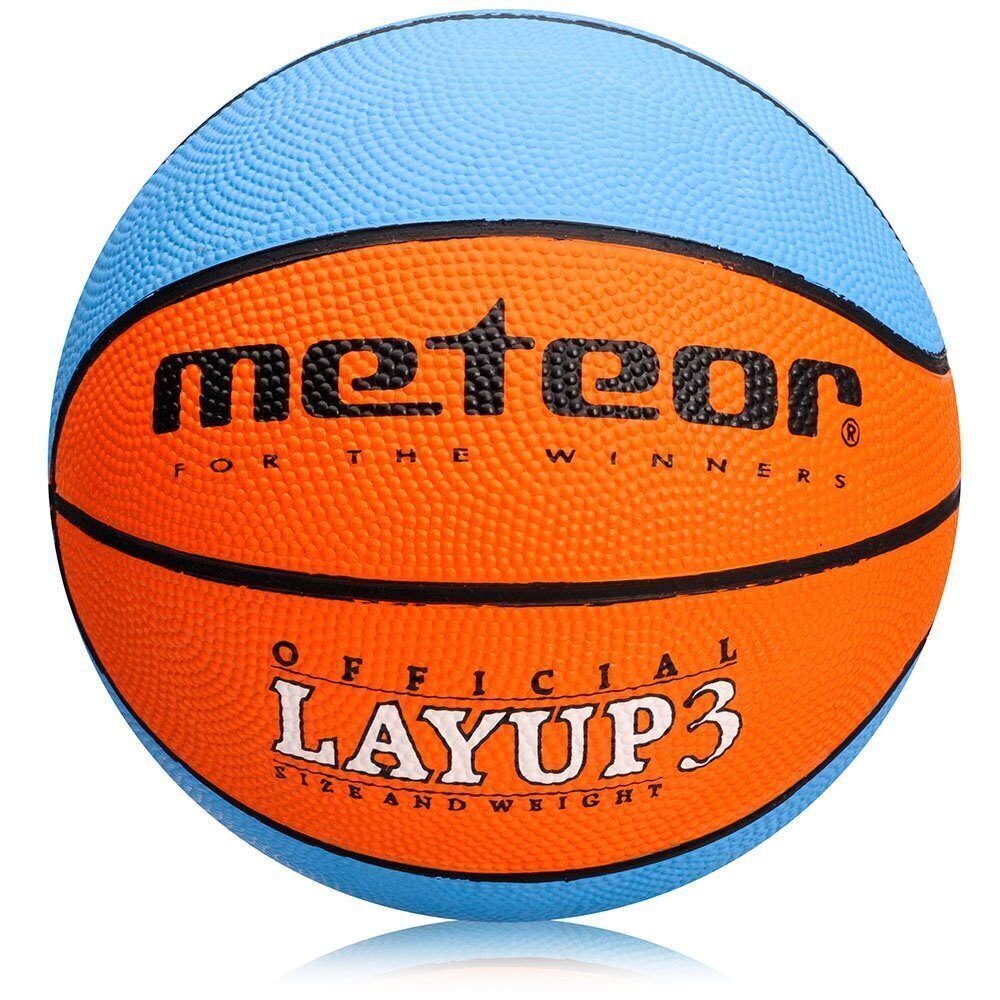Basketbola bumba METEOR Layup, 3 izmērs, oranžs/zils cena un informācija | Basketbola bumbas | 220.lv