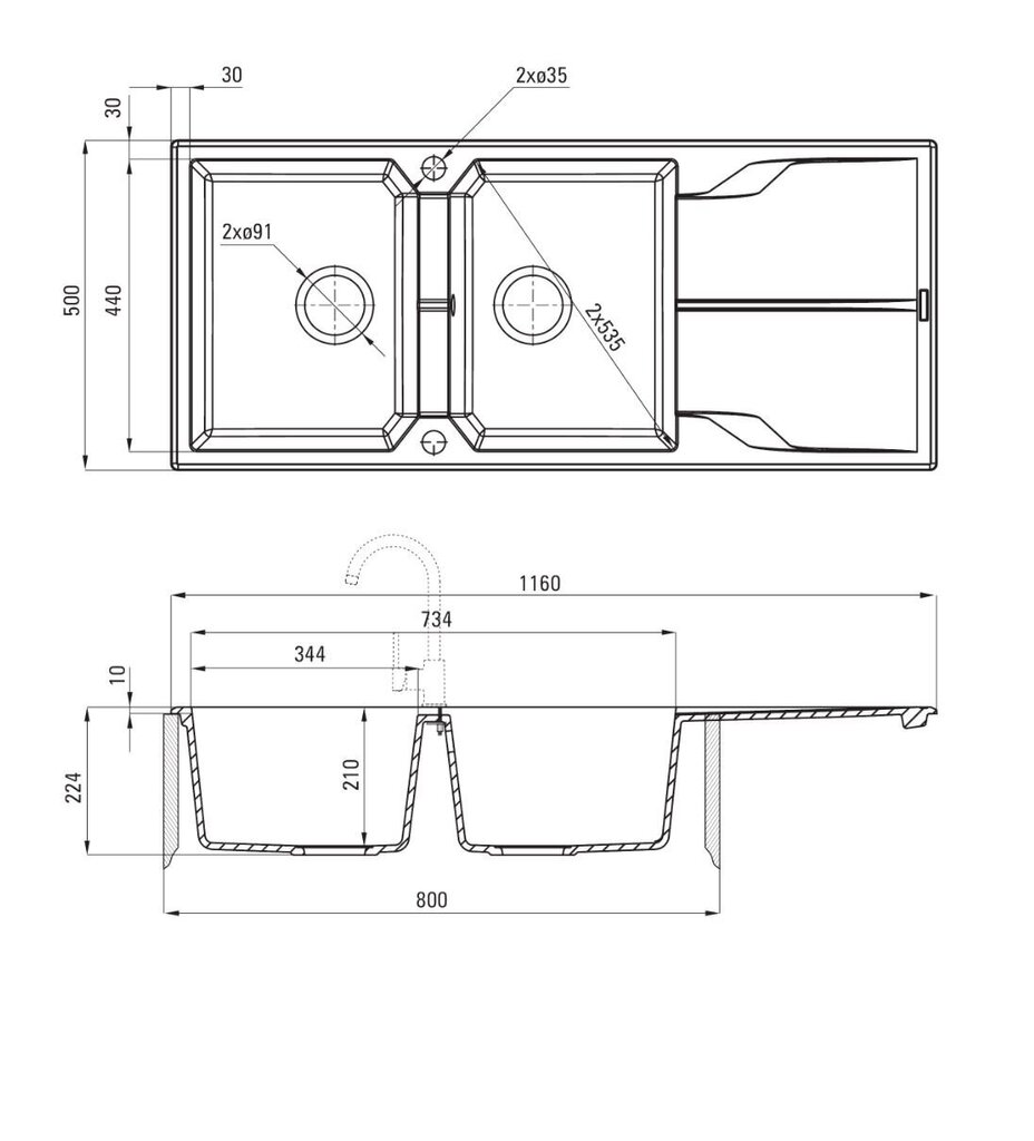 Deante granīta virtuves izlietne Deante Andante ZQN 2213, Graphite цена и информация | Virtuves izlietnes | 220.lv