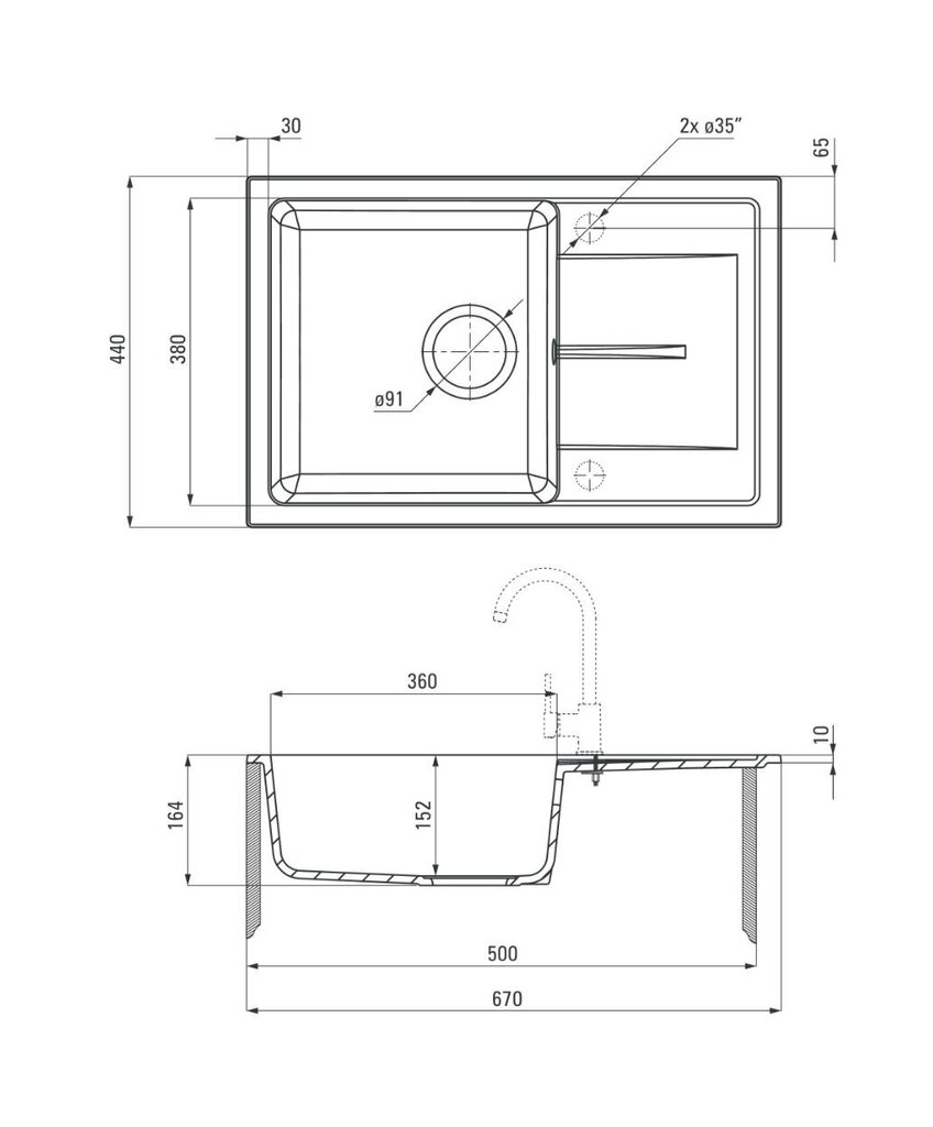 Deante granīta virtuves izlietne Deante Leda ZRD 2113, Graphite cena un informācija | Virtuves izlietnes | 220.lv