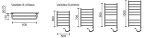 Elektriskais dvieļu žāvētājs Rosela Viktorija Plus ar sildīšanas elementu, 500x700 mm, 200W cena un informācija | Dvieļu žāvētāji | 220.lv