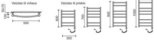 Elektriskais dvieļu žāvētājs Rosela Sonata ar sildīšanas elementu, 500x700 mm, 200W цена и информация | Радиаторы для ванной | 220.lv