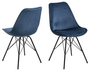 2-u krēslu komplekts Eris, zils/melns cena un informācija | Virtuves un ēdamistabas krēsli | 220.lv