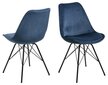 2-u krēslu komplekts Eris, zils/melns цена и информация | Virtuves un ēdamistabas krēsli | 220.lv