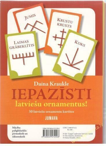 Iepazīsti Latviešu ornamentus! 30 latviešu ornamentu kartītes cena un informācija | Enciklopēdijas, uzziņu literatūra | 220.lv