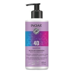 4 dimensiju šampūns matiem INOAR 4D Shampoo 400 ml cena un informācija | Šampūni | 220.lv