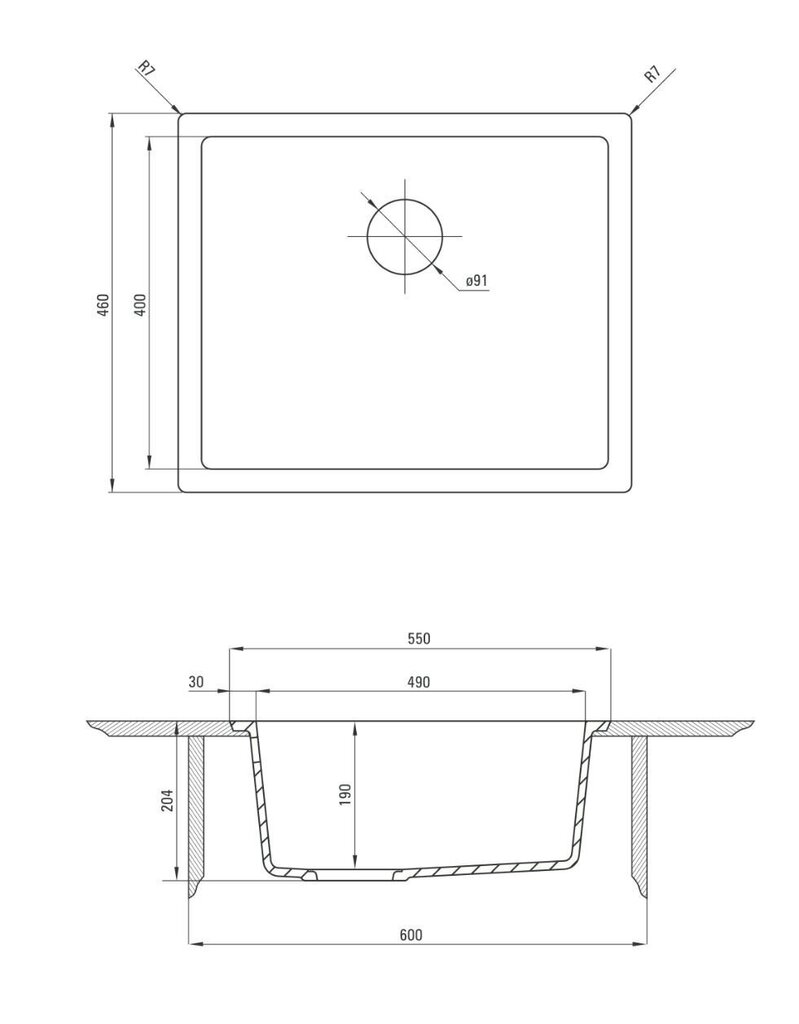 Deante granīta virtuves izlietne Deante Corda Flush ZQA G10F, Graphite cena un informācija | Virtuves izlietnes | 220.lv