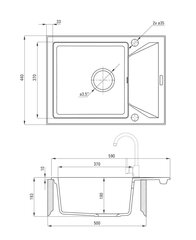 Deante гранитная кухонная мойка Deante Evora ZQJ 211A, Graphite цена и информация | Раковины на кухню | 220.lv