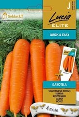 МОРКОВЬ СЪЕДОБНАЯ KAROTELA „LUCIA ELITE” 4 M цена и информация | Семена овощей, ягод | 220.lv