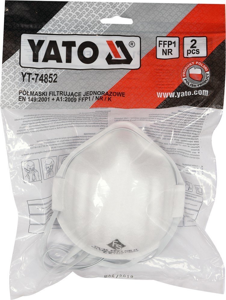 Respiratori FFP1 (YT-74852) Yato 2 gab. cena un informācija | Galvas aizsargi | 220.lv