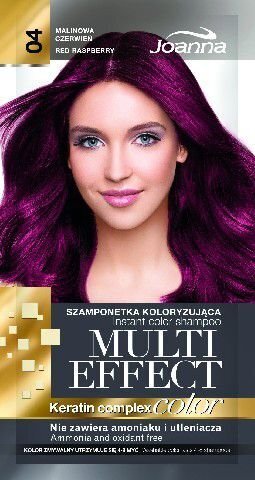 Matu krāsošanas šampūns Joanna Multi Effect 35 g, 04 Raspberry Red цена и информация | Matu krāsas | 220.lv