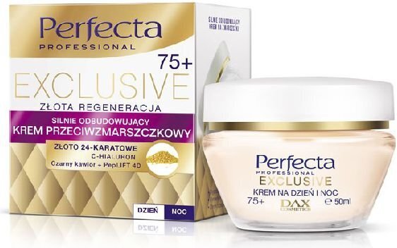 Intensīvs sejas krēms pret grumbām Perfecta Exclusive 75+ 50 ml cena un informācija | Sejas krēmi | 220.lv