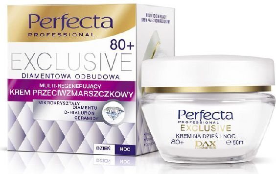 Atjaunojošs krēms pret grumbām Perfecta Exclusive 80+ 50 ml cena un informācija | Sejas krēmi | 220.lv