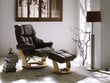 Krēsls ar pufu MC Akcent Calgary, melns/brūns cena un informācija | Atpūtas krēsli | 220.lv